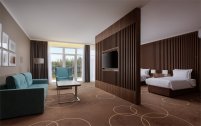 Номер Family Room Premium с двуспальной кроватью, односпальной кроватью и диваном: Фотография 7
