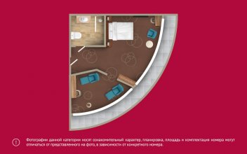 Номер Junior Suite, вид на море - с большой двуспальной кроватью, кресло-кроватью и диван-кроватью: Фотография 6
